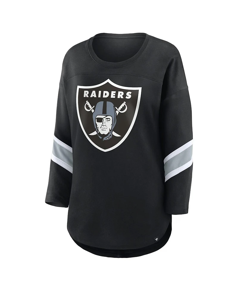 Fanatics Women's Black Las Vegas Raiders Redzone 3/4-Sleeve T-Shirt