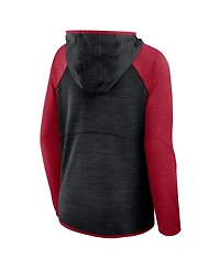 Fanatics Women's Black/Red Atlanta Falcons Redzone End Around Pass Raglan Full-Zip Hoodie