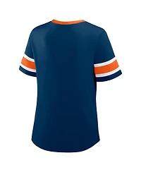 Fanatics Women's Navy Chicago Bears Redzone Draw Play Athena Lace-Up T-Shirt