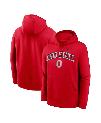 Nike Men's Scarlet Ohio State Buckeyes Club Fleece Arch Pullover Hoodie