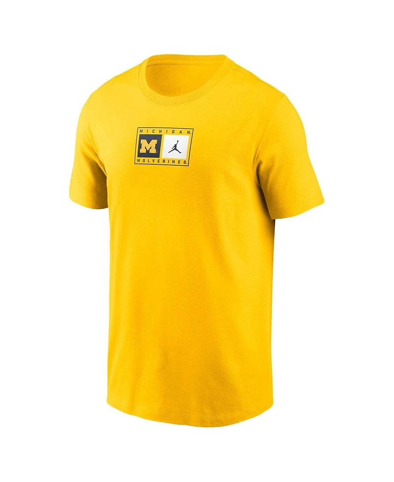 Jordan Men's Maize Michigan Wolverines Campus Logo Swoosh T-Shirt