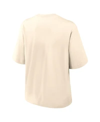 Jordan Women's Cream Michigan Wolverines Established Tag Boxy T-Shirt