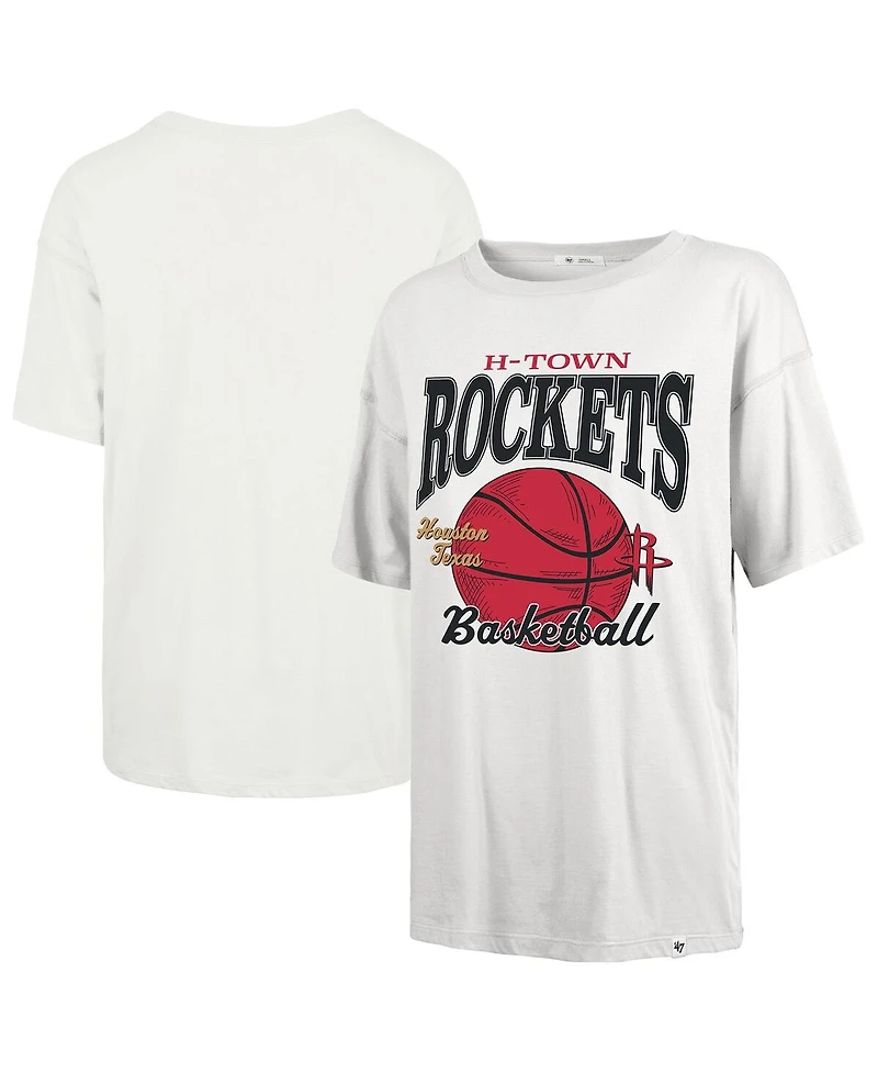 '47 Brand Women's White Houston Rockets City Edition Down Court Sadie T-Shirt