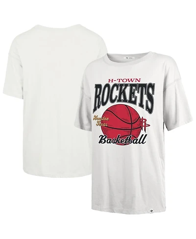 '47 Brand Women's White Houston Rockets City Edition Down Court Sadie T-Shirt