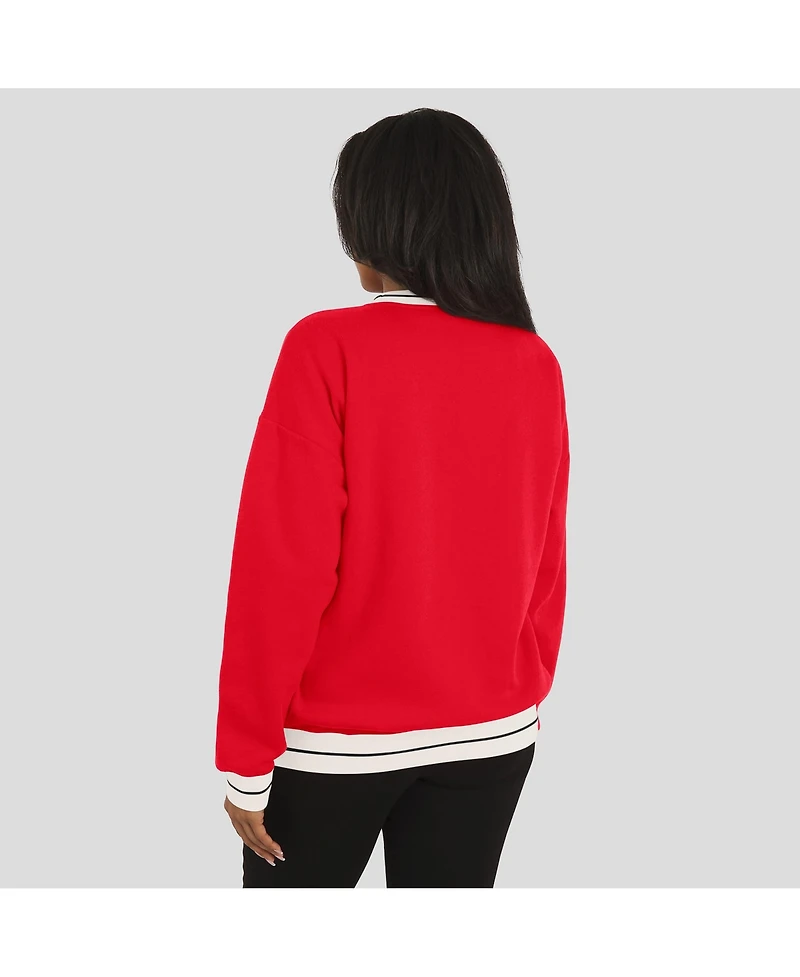 Wear by Erin Andrews Women's Scarlet Nebraska Huskers Seal Sweatshirt
