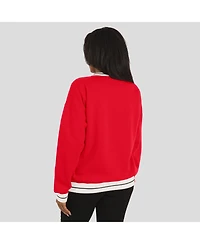 Wear by Erin Andrews Women's Scarlet Nebraska Huskers Seal Sweatshirt