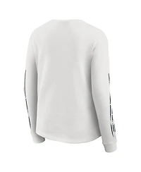 Wear by Erin Andrews Women's White Chicago Bears Graphic Waffle Long-Sleeve T-Shirt