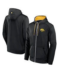 Fanatics Men's Black Iowa Hawkeyes Defender Full-Zip Hoodie