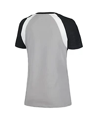 New Era Women's Gray Chicago White Sox Heathered Raglan V-Neck T-Shirt