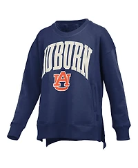 Pressbox Women's Navy Auburn Tigers Pocketed Arch Pullover Sweatshirt