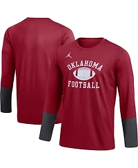 Jordan Men's Crimson Oklahoma Sooners Football Performance Long Sleeve T-Shirt