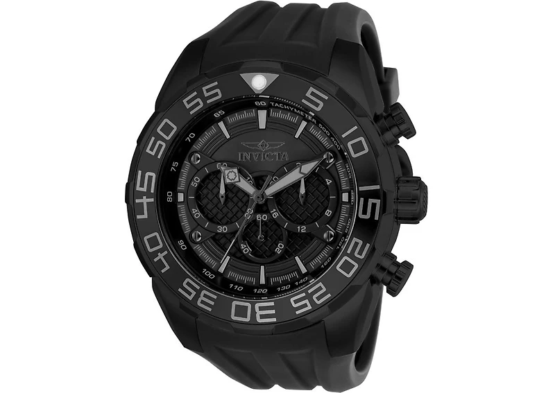 Invicta Men's Speedway Quartz Multifunction Black Dial Silicon Watch