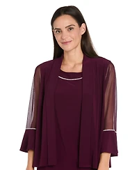 R & M Richards Petite Rhinestone-Trimmed Jacket Dress