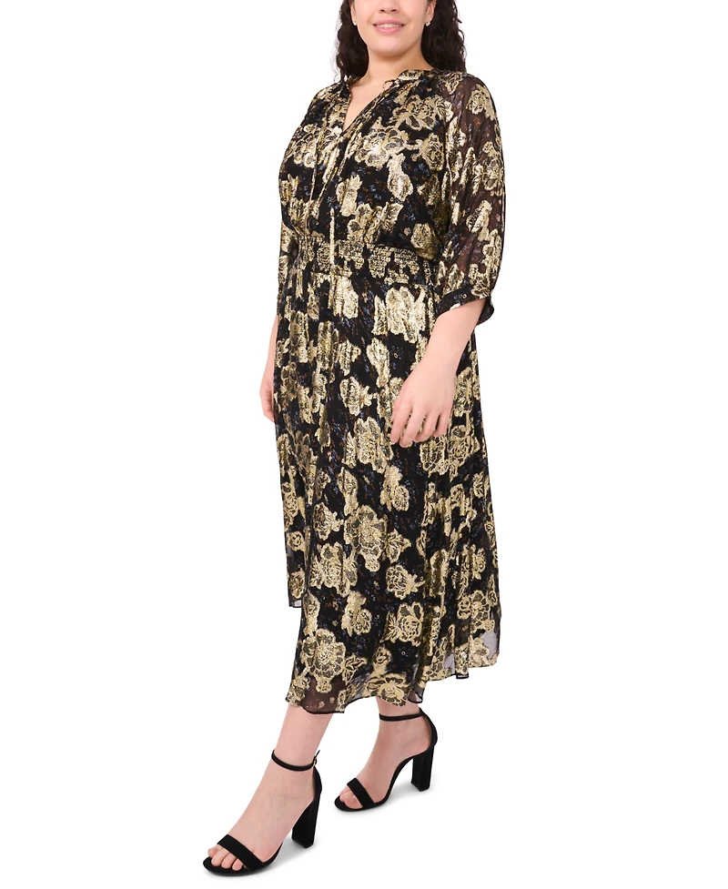 Msk Plus Ruched Waist Midi Dress