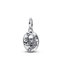 Pandora Cubic Zirconia Skull Medallion Charms