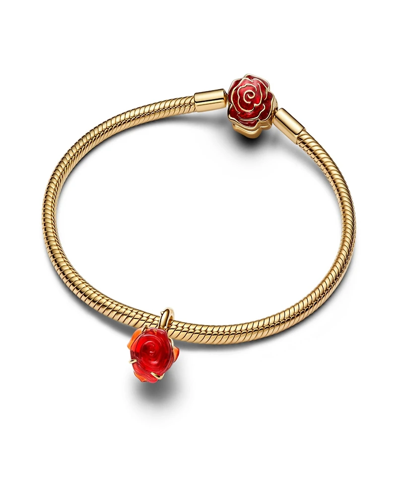 Pandora Disney Beauty and the Beast Enchanted Rose Dangle Charms