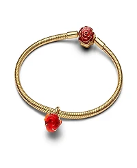 Pandora Disney Beauty and the Beast Enchanted Rose Dangle Charms