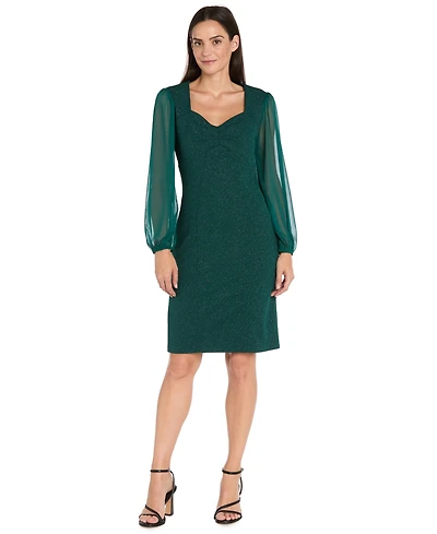 R & M Richards Petite Long Sleeve Sheath Dress