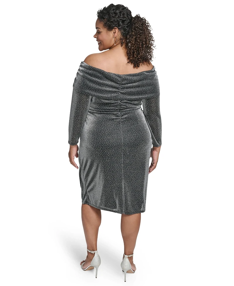 Vince Camuto Plus Size Glitter Knit Midi Dress