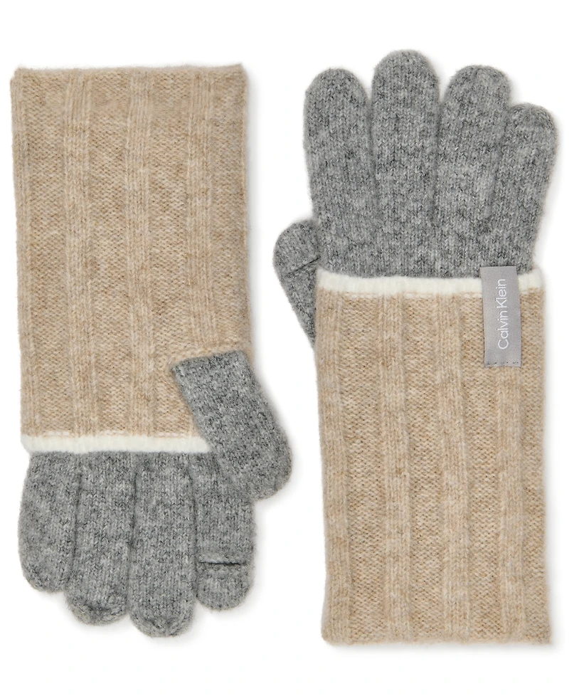 Calvin Klein Patchwork Knit Gloves