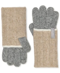 Calvin Klein Patchwork Knit Gloves
