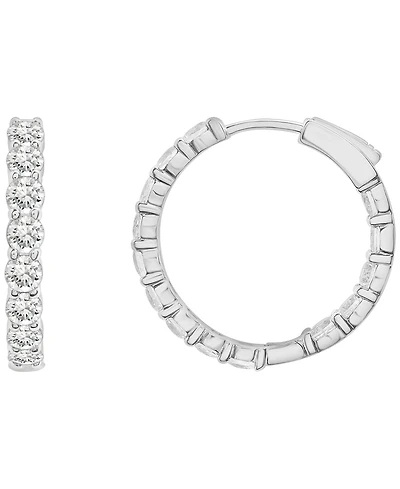 Macy's Lab-Grown White Sapphire (2-1/2 ct. t.w.) Hoop Earrings in Sterling Silver