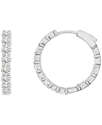 Macy's Lab-Grown White Sapphire (2-1/2 ct. t.w.) Hoop Earrings in Sterling Silver