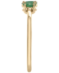 Macy's Three Oval Emerald (1/2 ct. t.w.) Ring in 14K Gold-Plated Over Sterling Silver
