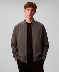 Calvin Klein Men's Logo-Print Matte Bomber Jacket