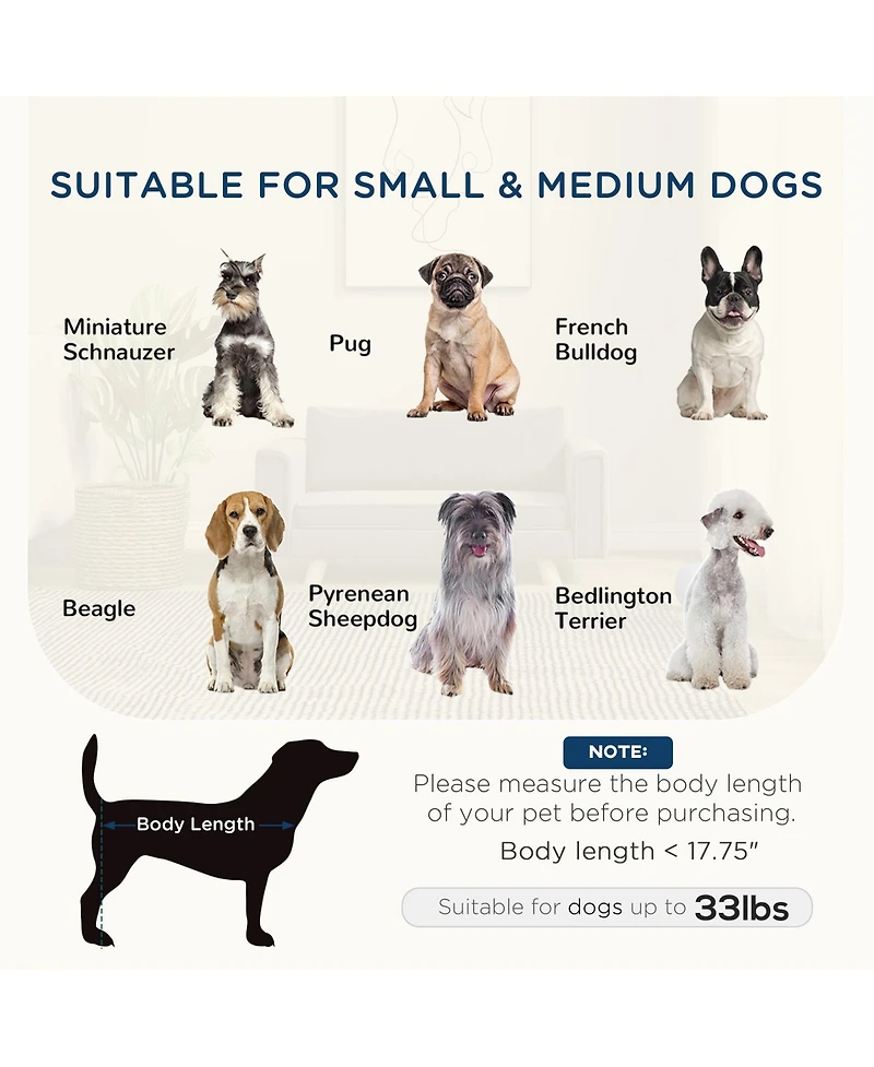 PawHut Raised Dog Sofa for Small and Medium Dogs, Elevated Pet Sofa,