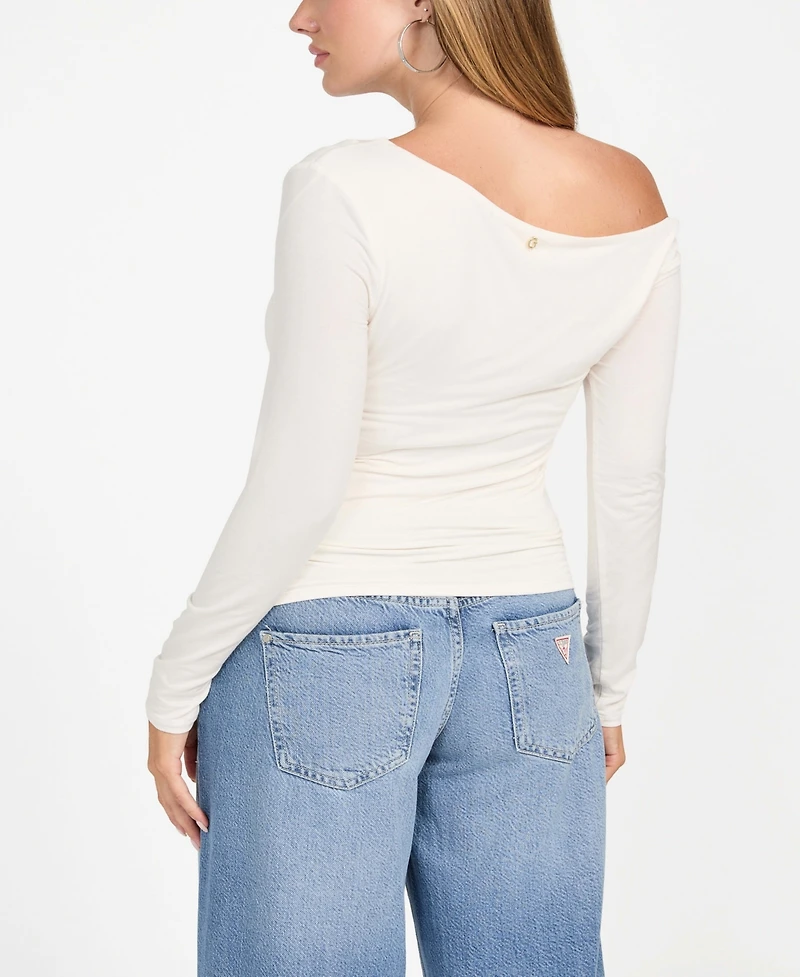 Guess Women's Julianna Long-Sleeve Asymmetric Top