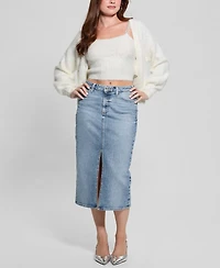 Guess Women's Keyla Rhinestone-Button Cardigan Sweater