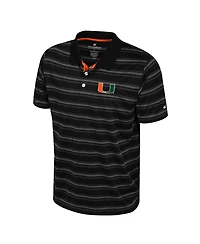 Colosseum Men's Black Miami Hurricanes Milk Steak Polo Shirt