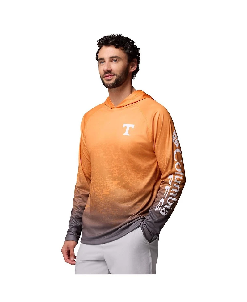 Columbia Men's Tennessee Orange Volunteers Pfg Gradient Water Super Terminal Tackle Hoodie Omni-Wick T-Shirt