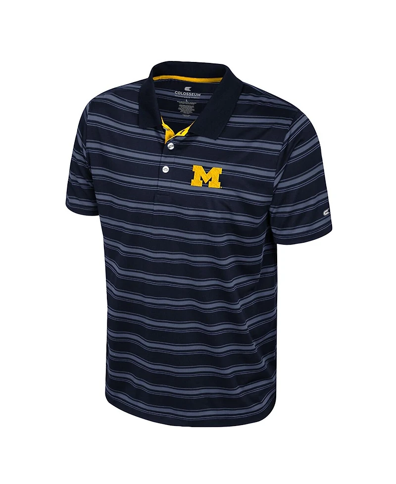 Colosseum Men's Navy Michigan Wolverines Milk Steak Polo Shirt