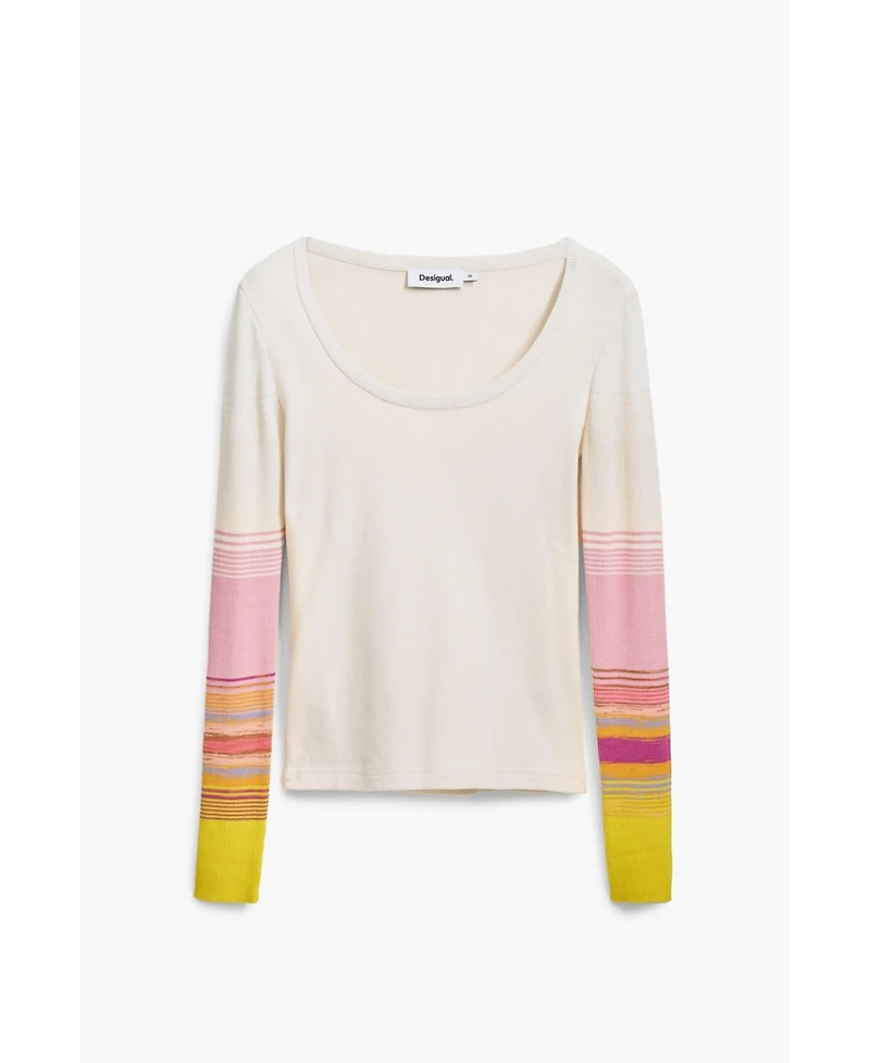 Desigual Women's T-shirt with printed sleeves