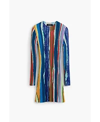 Desigual Women's Ribbed dress with colored stripes