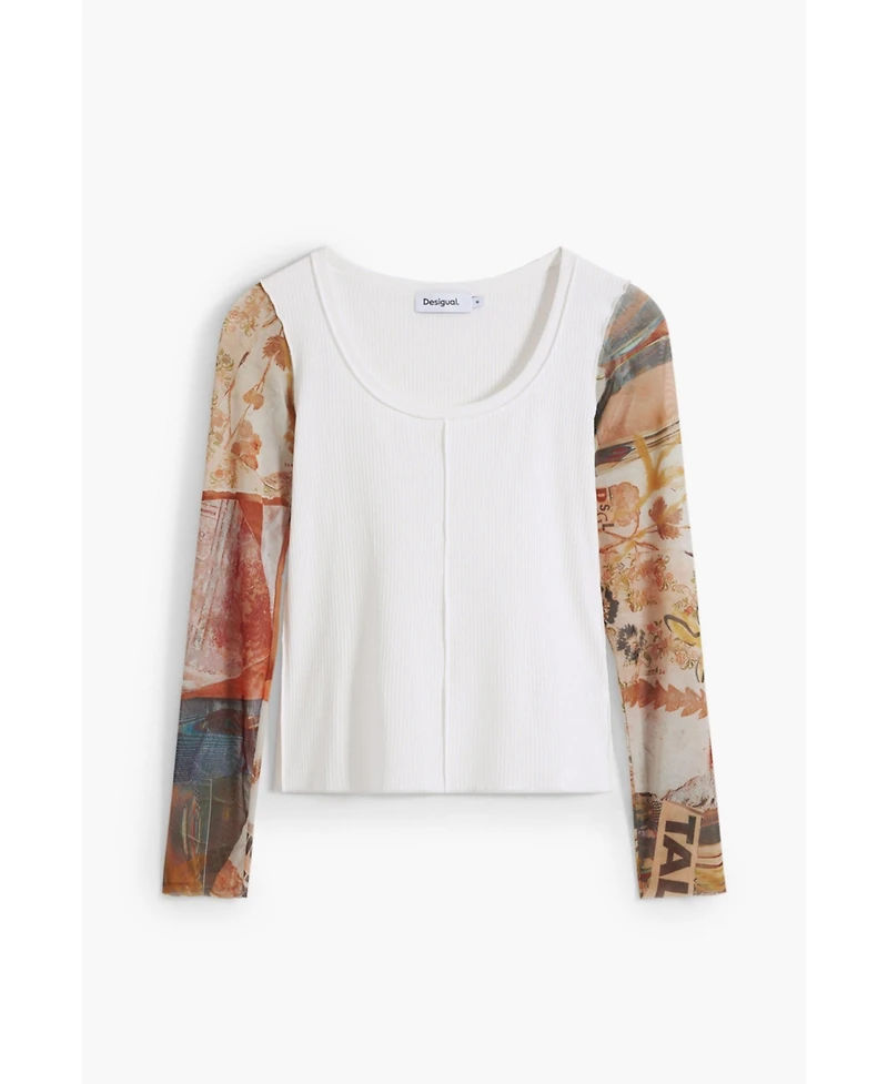 Desigual Women's Chiffon sleeve T-shirt