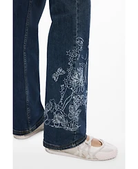Desigual Women's Embroidered jeans with square pockets