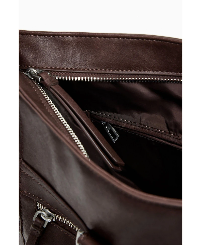 Desigual Women's Large logo suede-effect backpack