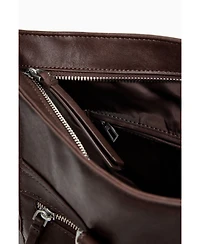 Desigual Women's Large logo suede-effect backpack