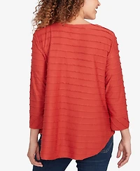 Ruby Rd. Petite Scalloped Jacquard Knit Top