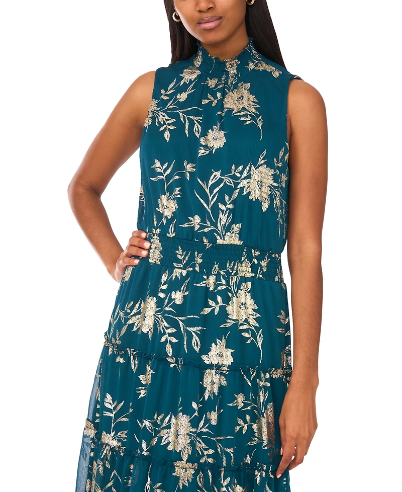 Msk Petite Mock Neck Sleeveless Maxi Dress