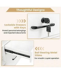 Costway File Cabinet with Lock 4 Drawers Fits Files A4/Letter Size Adjustable Shelf