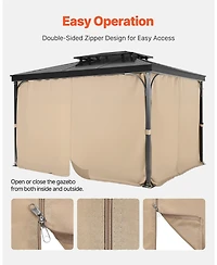 Slickblue Waterproof Patio Gazebo Curtain Panels for Outdoor Privacy and Comfort