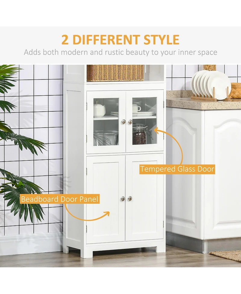 Modern Wooden Kitchen Storage Cabinet with Adjustable Shelves for Pantry and Dining