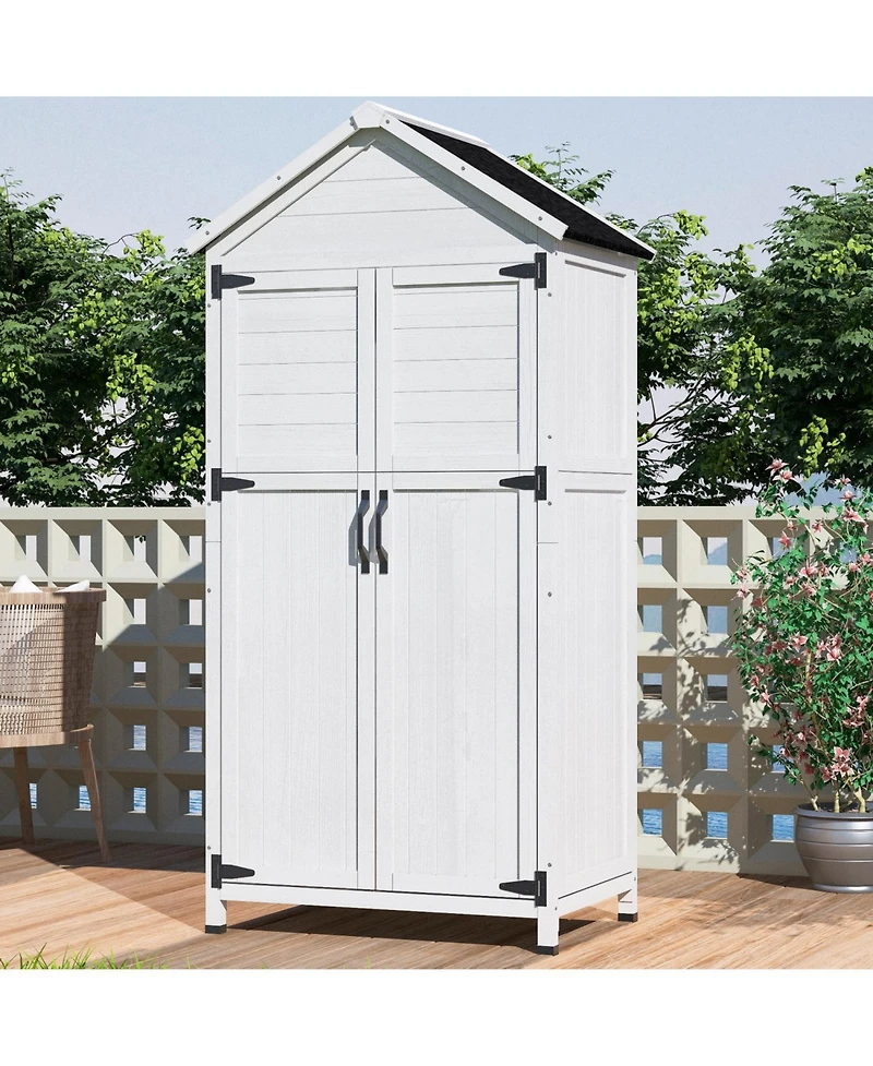 Streamdale Furniture 67" Fir Wood Storage Shed with Double Doors