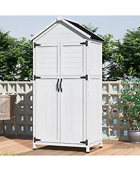 Streamdale Furniture 67" Fir Wood Storage Shed with Double Doors