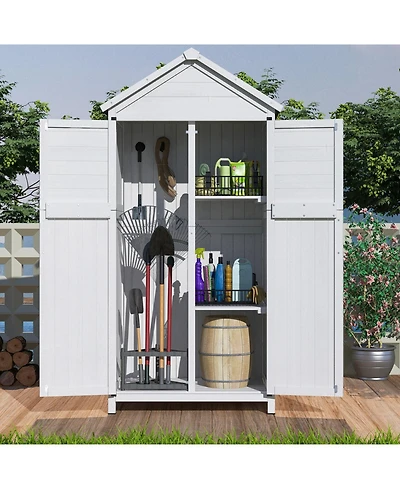 Streamdale Furniture 67" Fir Wood Storage Shed with Double Doors