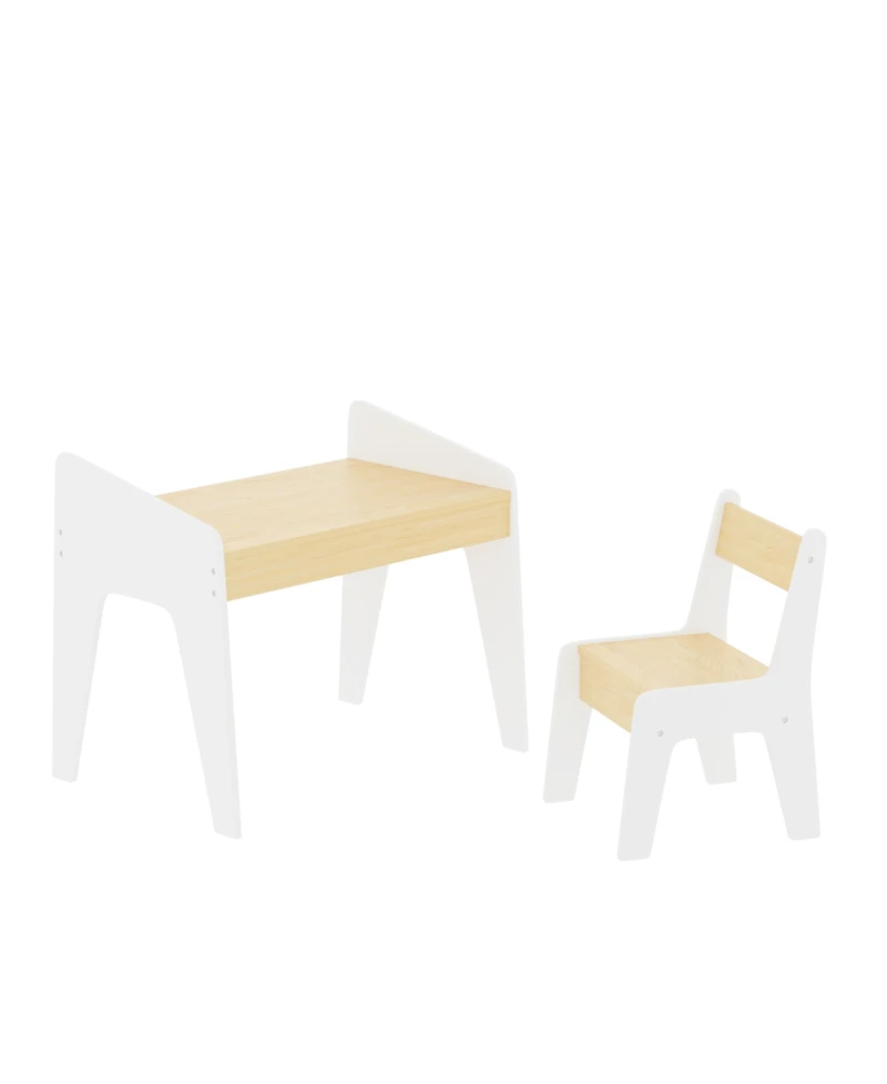 Streamdale Furniture Kids Table & Chair Set - White/Natural